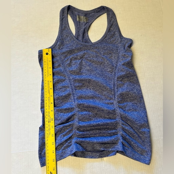 Athleta Fastest Track Blue/Purple Heather Women's Tank Top ruched Sz-XS.  Y1 - Picture 10 of 11